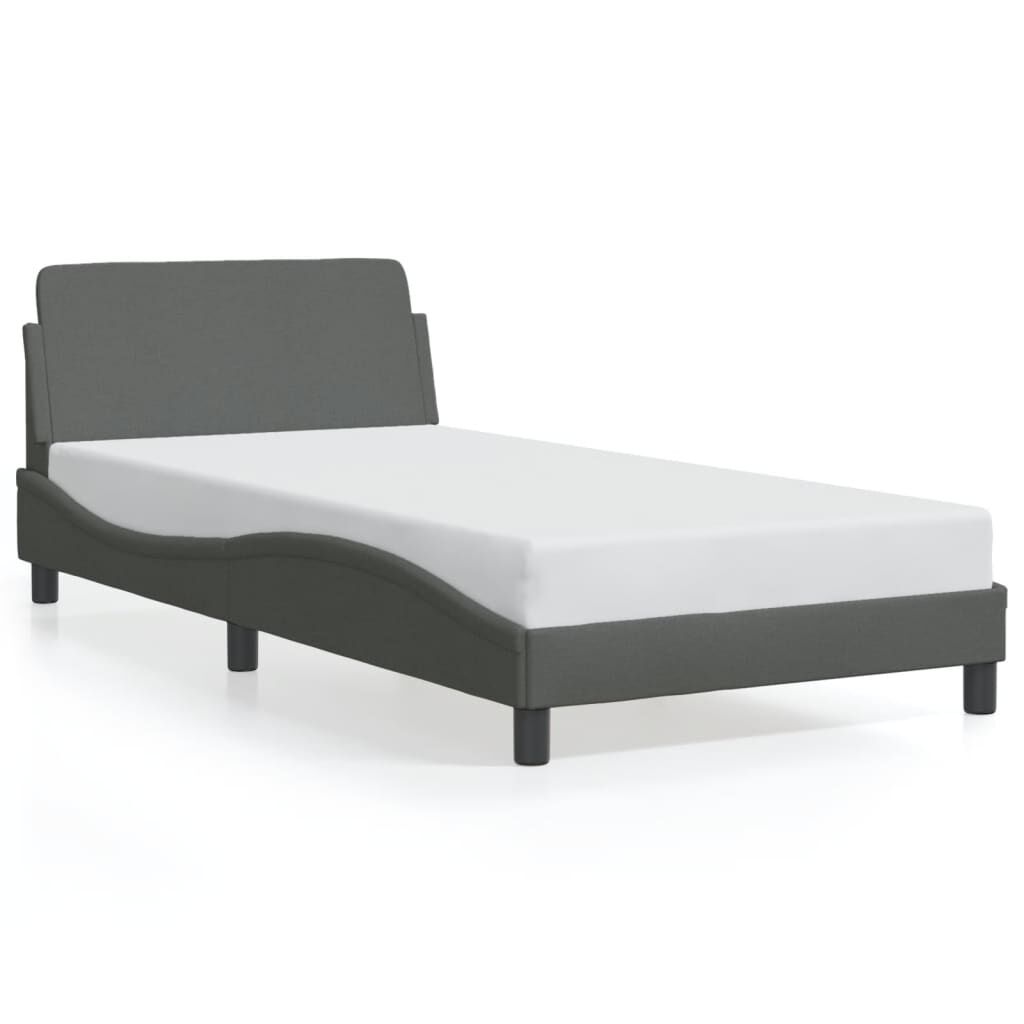 vidaXL Bed Frame without Mattress Dark Grey 100x203 cm Fabric