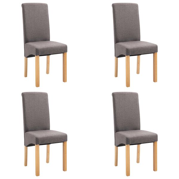 vidaXL Dining Chairs 4 pcs Taupe Fabric