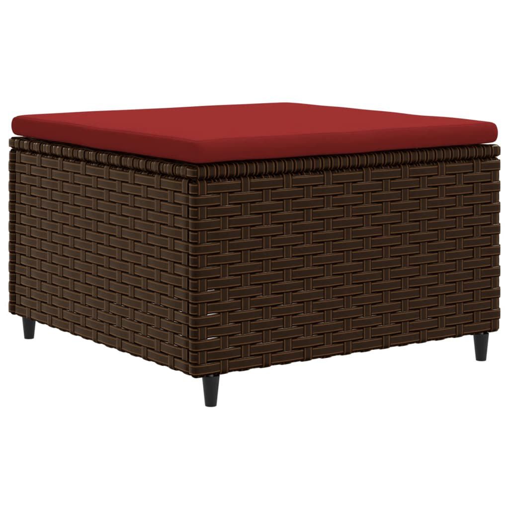 vidaXL 6 Piece Garden Lounge Set with Cushions Brown Poly Rattan