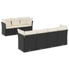 vidaXL 8 Piece Garden Sofa Set with Cushions Black Poly Rattan