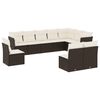 vidaXL 10 Piece Garden Sofa Set with Cushions Black Poly Rattan