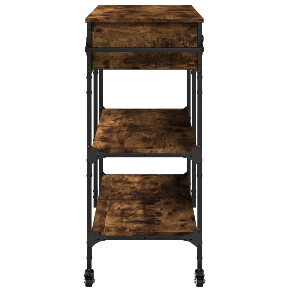 vidaXL Kitchen Trolley Smoked Oak 105x42x95 cm Engineered Wood