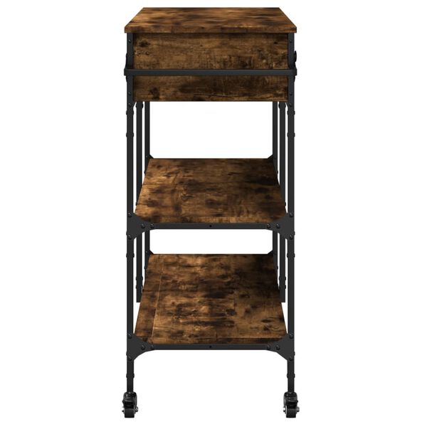 vidaXL Kitchen Trolley Smoked Oak 105x42x95 cm Engineered Wood