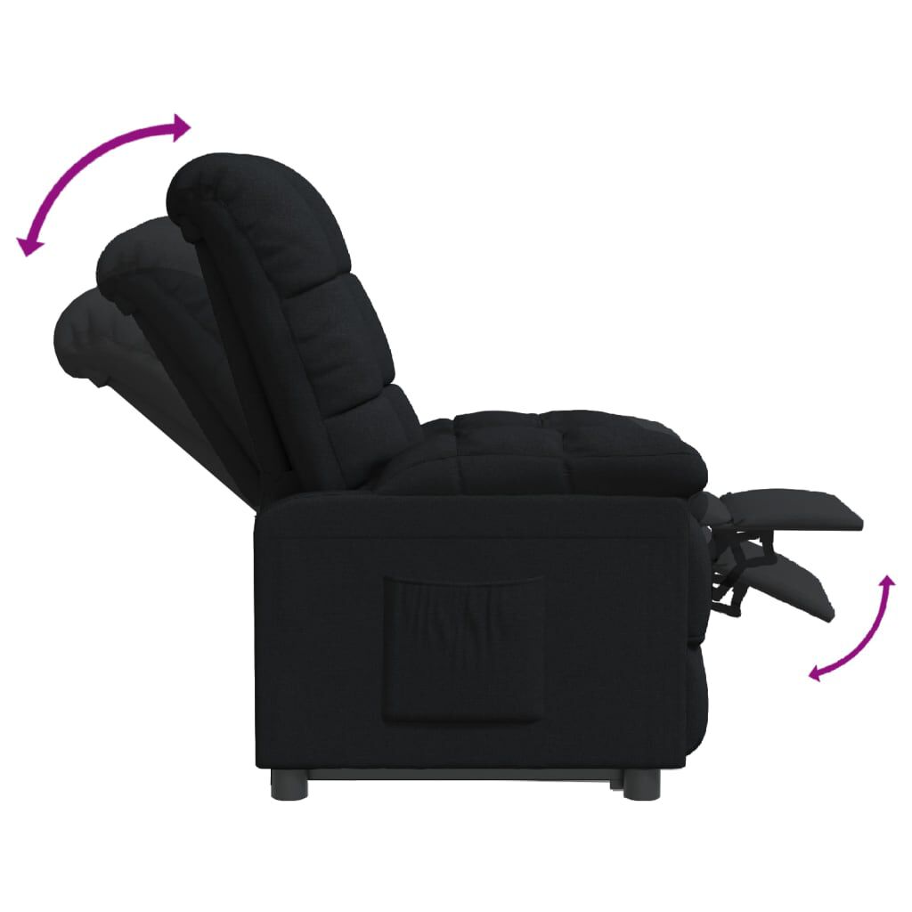 vidaXL Recliner Chair Black Fabric