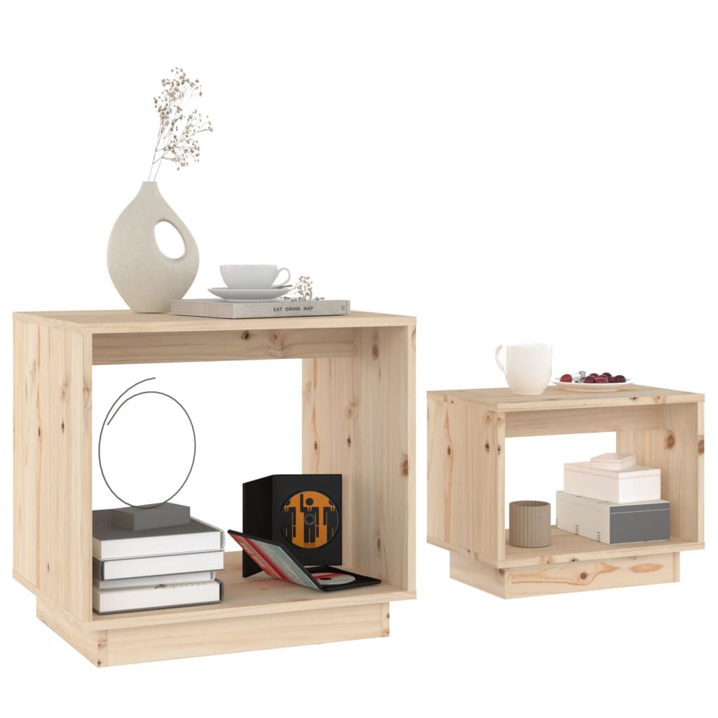 vidaXL Nesting Coffee Tables 2 pcs Solid Wood Pine