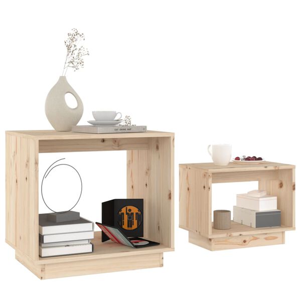 vidaXL Nesting Coffee Tables 2 pcs Solid Wood Pine
