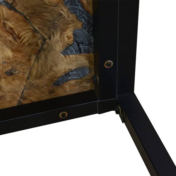 vidaXL Coffee Table Teak Resin 60x60x40 cm Black and Brown