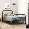 vidaXL Metal Bed Frame without Mattress with Footboard Black 100x200cm