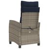 vidaXL Reclining Garden Chair with Cushions Grey Poly Rattan