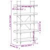 vidaXL Bookcase 5-Tier Black 100x33x180.5 cm Engineered Wood
