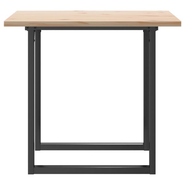 vidaXL Dining Table O-Frame 80x80x75.5 cm Solid Wood Pine and Steel