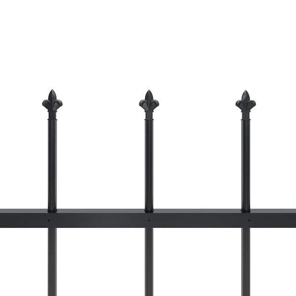 vidaXL Garden Fence with Spear Top Steel 359x150 cm Black