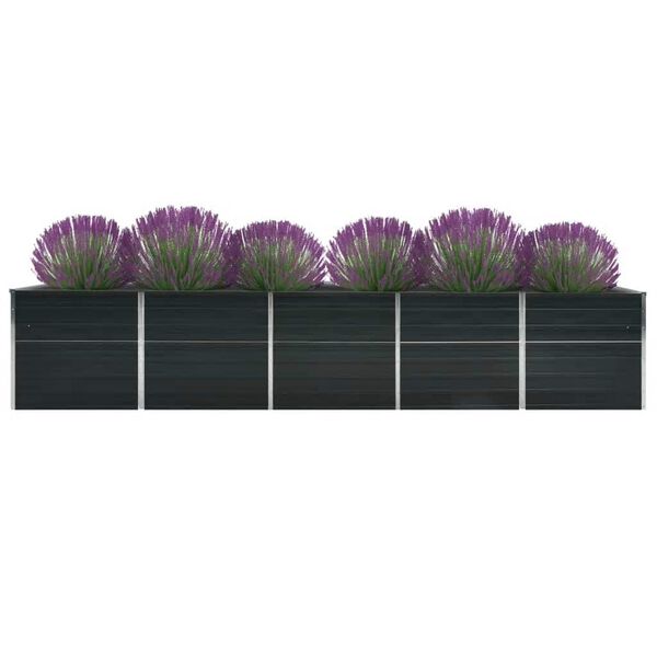 vidaXL Garden Raised Bed Galvanised Steel 400x80x77 cm Anthracite
