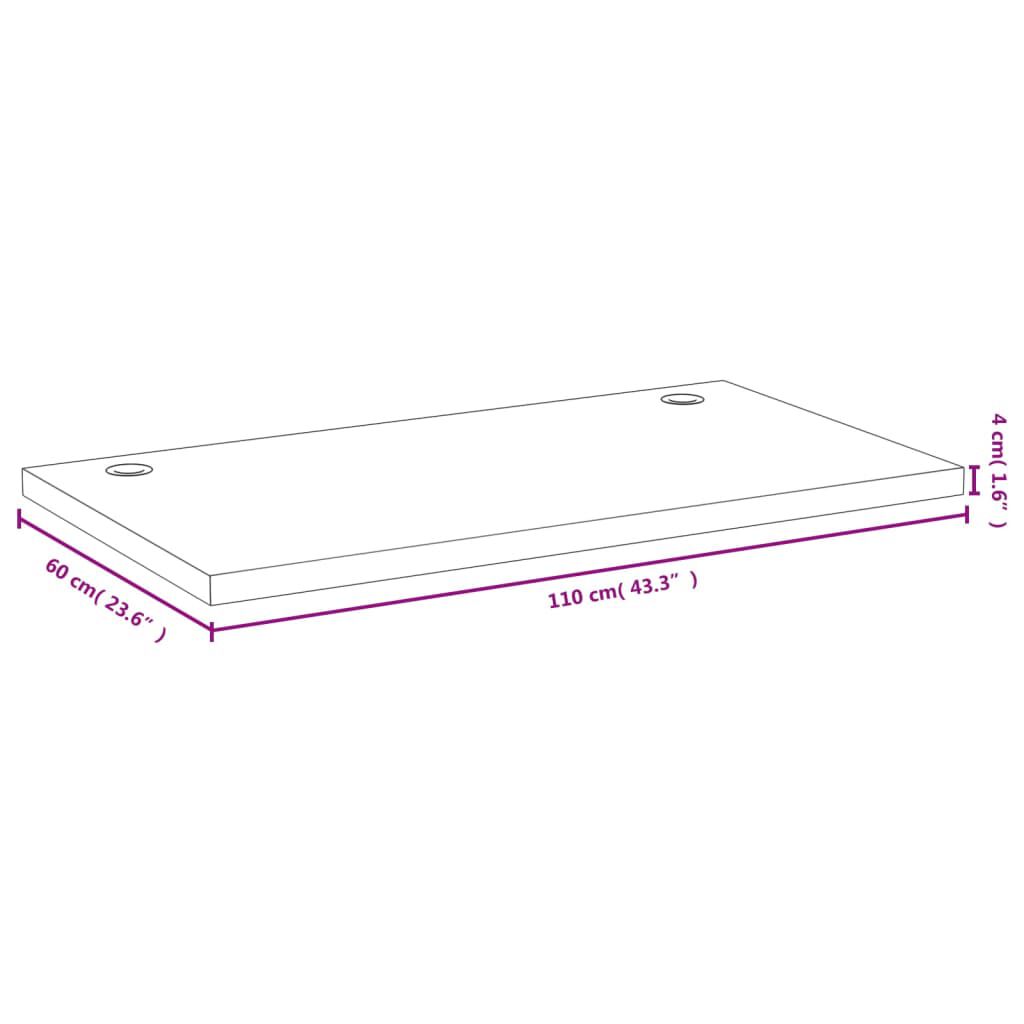 vidaXL Desk Top 110x60x4 cm Bamboo