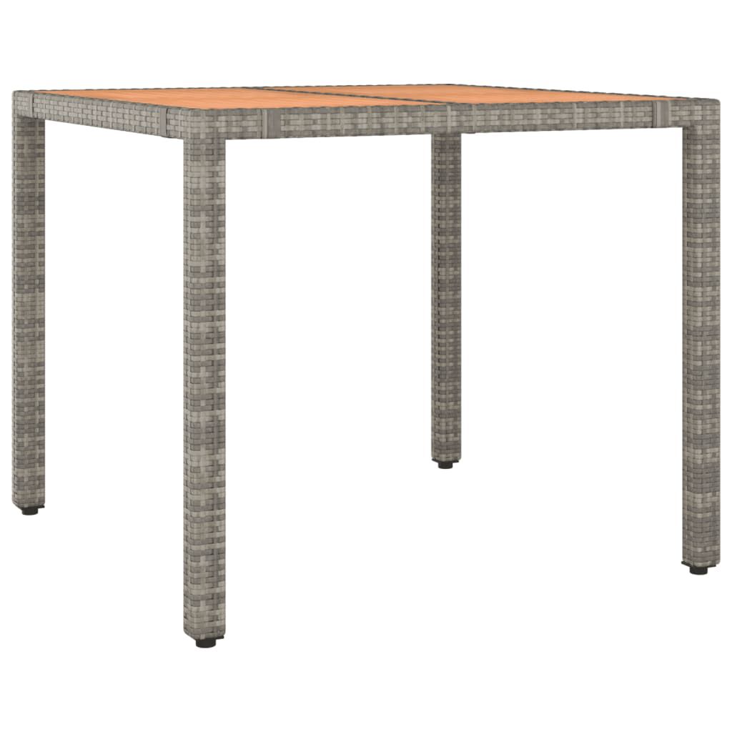 vidaXL 3 Piece Garden Bistro Set with Cushions Grey Poly Rattan