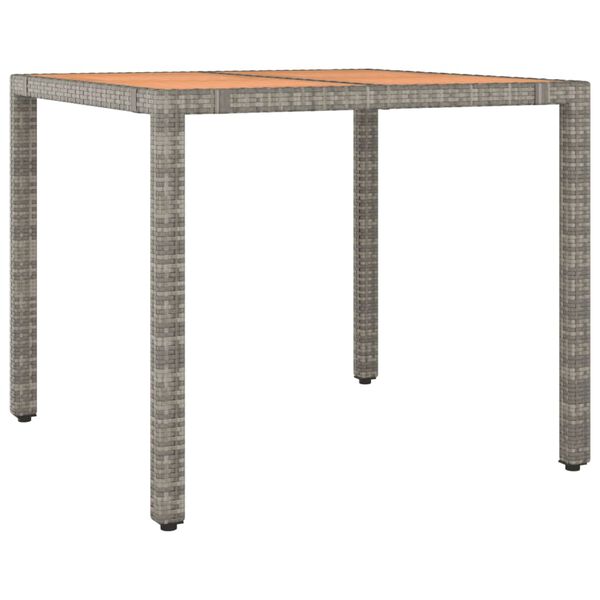 vidaXL 3 Piece Garden Bistro Set with Cushions Grey Poly Rattan