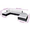 vidaXL 6 Piece Garden Lounge Set with Cushions Poly Rattan Black
