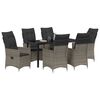 vidaXL Garden Dining Set with Cushion 7 pcs Grey Poly Rattan