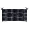 vidaXL Garden Bench Cushion Black Check Pattern 100x50x7cm Oxford Fabric