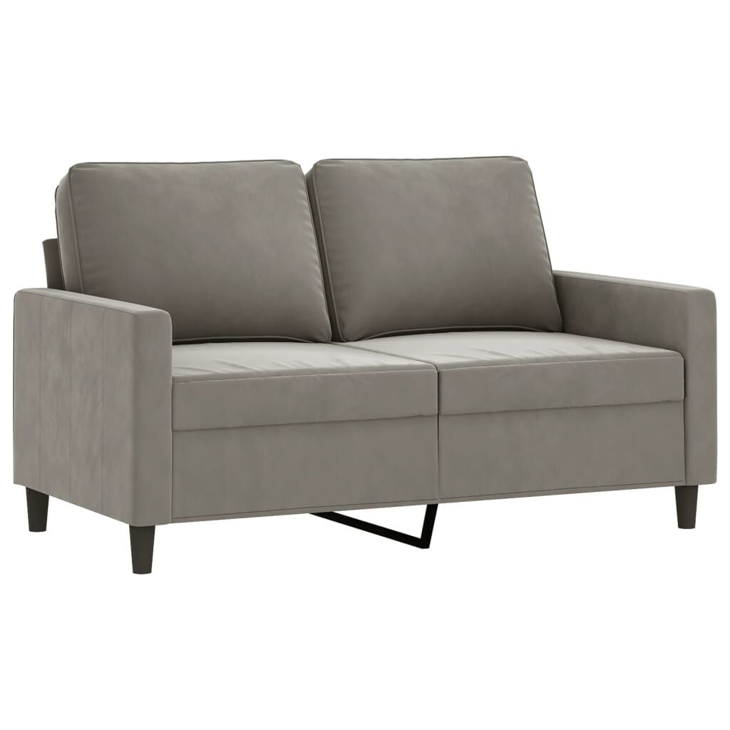 vidaXL 2-Seater Sofa Light Grey 120 cm Velvet