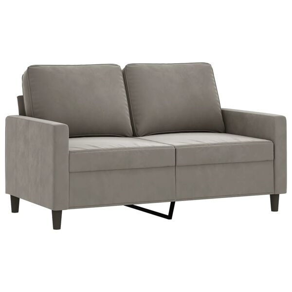 vidaXL 2-Seater Sofa Light Grey 120 cm Velvet