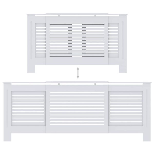 vidaXL MDF Radiator Cover White 205 cm