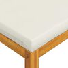 vidaXL Sectional Middle Sofa & Cream White Cushion Solid Acacia Wood