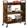 vidaXL Kitchen Trolley Smoked Oak 70x30x82 cm Engineered Wood