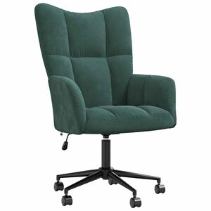vidaXL Relaxing Chair Dark Green Velvet