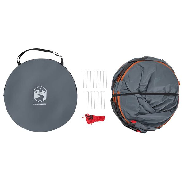 vidaXL Privacy Tent Grey and Orange Pop-up Waterproof
