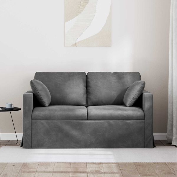 vidaXL Sofa Dark Grey 138 x 78 x 80 cm Velvet