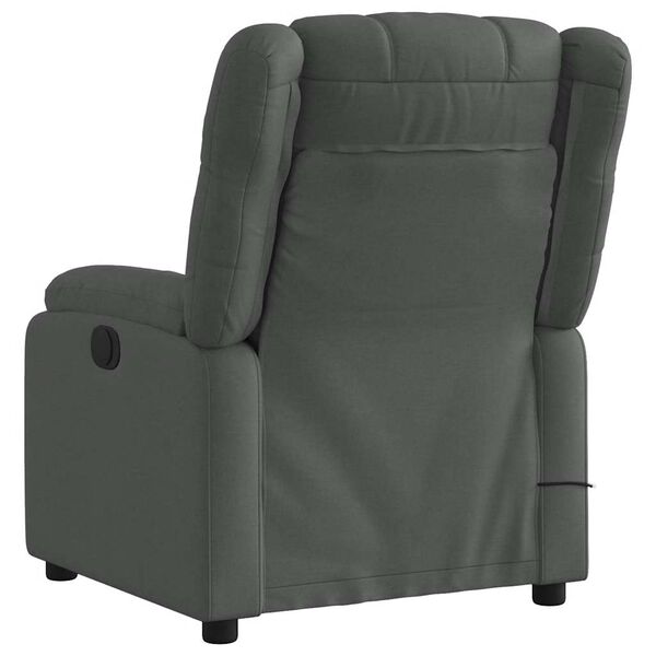 vidaXL Massage Recliner Chair Dark Grey Fabric