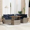 vidaXL Garden Sofa Set 6 pcs Grey and Navy Blue Poly Rattan