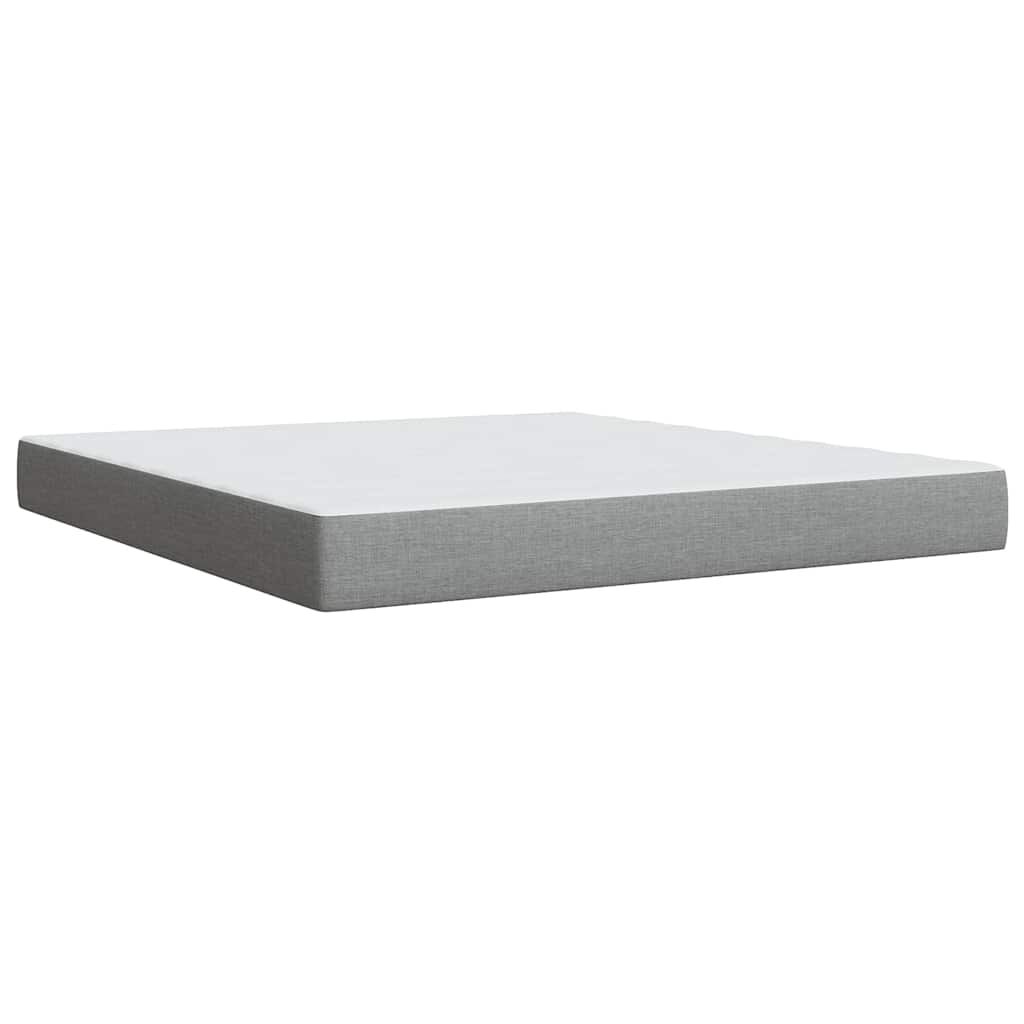 vidaXL Box Spring Bed with Mattress Light Grey California King Fabric