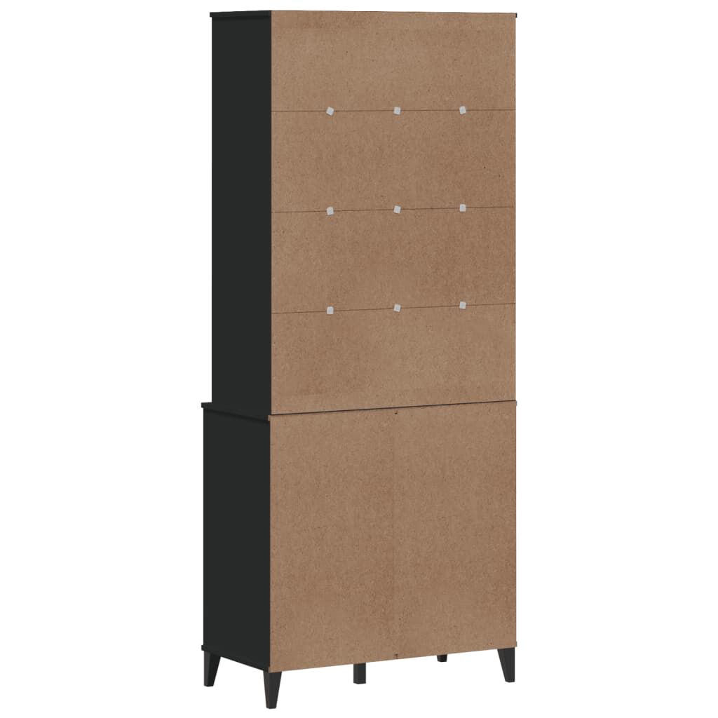 vidaXL Highboard VIKEN Black 80x40x190 cm Solid Wood Pine