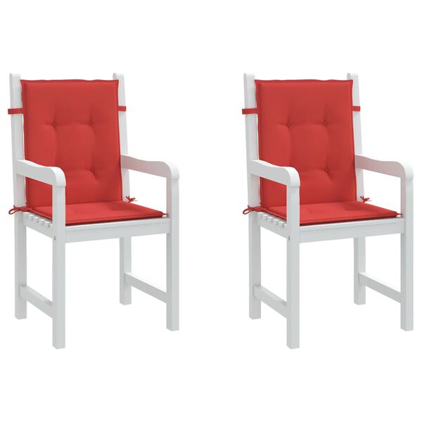 vidaXL Garden Lowback Chair Cushions 2 pcs Red 100x50x3 cm Oxford Fabric