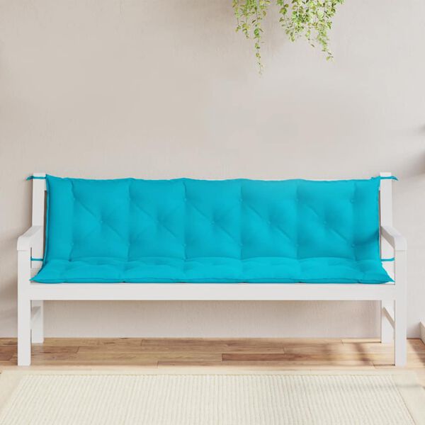 vidaXL Garden Bench Cushions 2 pcs Turquoise Oxford Fabric