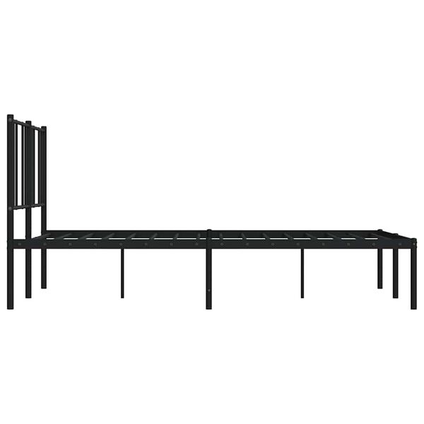 vidaXL Metal Bed Frame without Mattress with Headboard Black 150x200cm