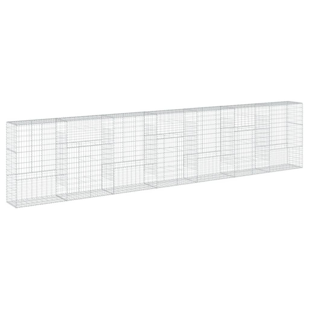 vidaXL Gabion Basket with Cover 700x50x150 cm Galvanised Iron