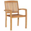 vidaXL Stacking Garden Chairs with Cushions 4 pcs Solid Teak Wood
