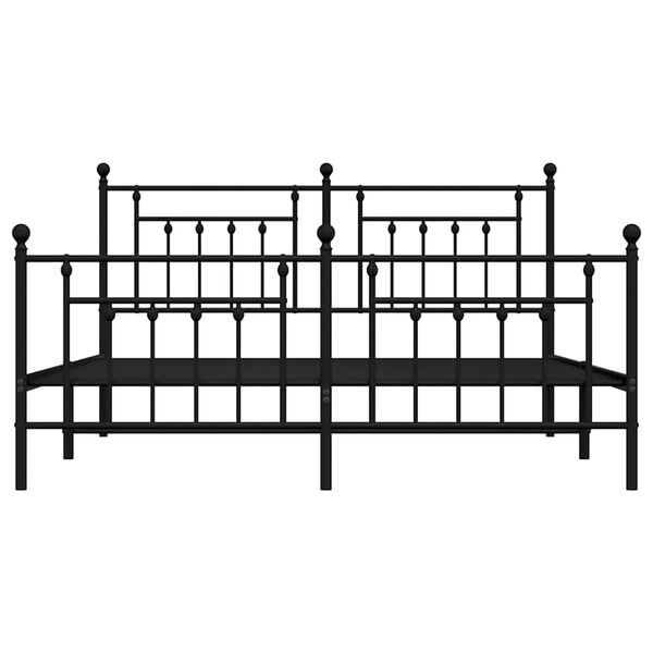 vidaXL Metal Bed Frame without Mattress with Footboard Black 183x213cm