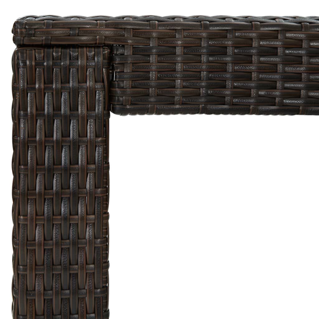 vidaXL 5 Piece Garden Bar Set with Cushions Poly Rattan Brown