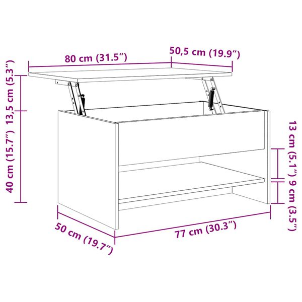 vidaXL Coffee Table Concrete Grey 80x50x40 cm Engineered Wood