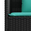 vidaXL Garden Bench with Cushions Black Poly Rattan
