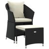 vidaXL 2 Piece Garden Lounge Set with Cushions Black Poly Rattan