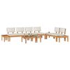 vidaXL Garden Bench Set with Cushion 5 pcs Brown and Cream