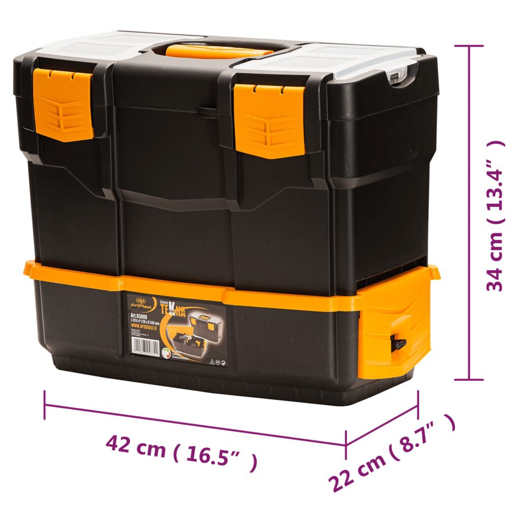 vidaXL Tool Box 420x220x340 mm PP