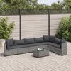 vidaXL 8 Piece Garden Sofa Set with Cushions Grey Poly Rattan