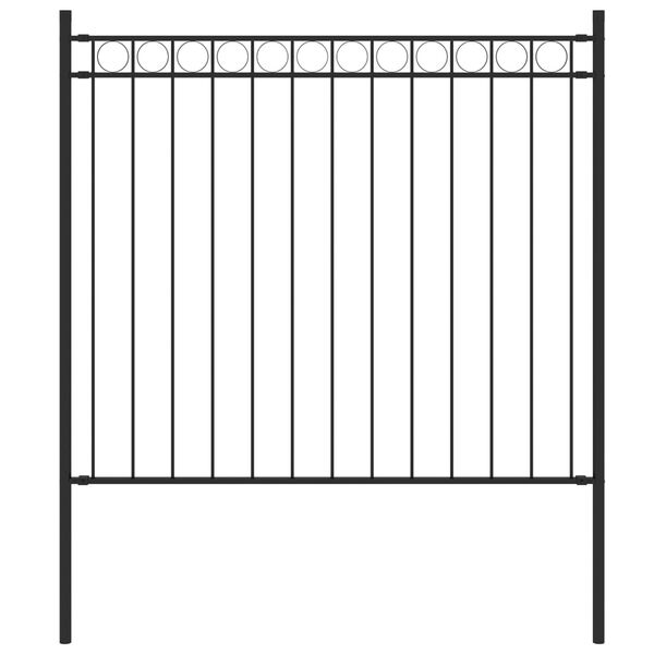 vidaXL Garden Fence Steel 1.81x0.8 m Black
