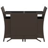 vidaXL 3 Piece Bistro Set with Cushions Brown Poly Rattan